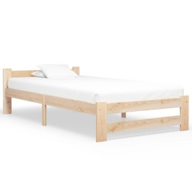 Solid pine wood bed frame 90x200 cm by vidaXL, Beds and slatted bases - Ref: Foro24-321991, Price: 87,51 €, Discount: %