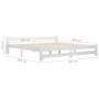 Solid white pine wood bed frame 200x200 cm by vidaXL, Beds and slatted bases - Ref: Foro24-322004, Price: 105,99 €, Discount: %