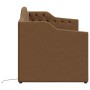 Brown fabric USB sofa bed 90x200 cm by vidaXL, Beds and slatted bases - Ref: Foro24-337187, Price: 212,73 €, Discount: %