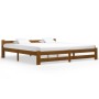 Solid pine wood bed frame honey brown 200x200 cm by vidaXL, Beds and slatted bases - Ref: Foro24-322011, Price: 136,25 €, Dis...