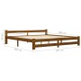 Solid pine wood bed frame honey brown 200x200 cm by vidaXL, Beds and slatted bases - Ref: Foro24-322011, Price: 112,99 €, Dis...