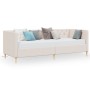 Cream fabric USB sofa bed 90x200 cm by vidaXL, Beds and slatted bases - Ref: Foro24-337243, Price: 257,68 €, Discount: %