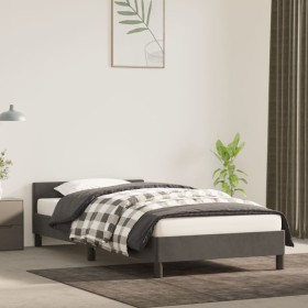 Dark gray velvet bed frame with headboard 90x200cm by vidaXL, Beds and slatted bases - Ref: Foro24-347550, Price: 89,94 €, Di...