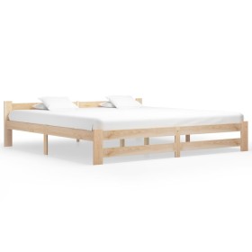 Estructura de cama madera maciza de pino 200x200 cm de vidaXL, Camas y somieres - Ref: Foro24-321997, Precio: 112,99 €, Descu...