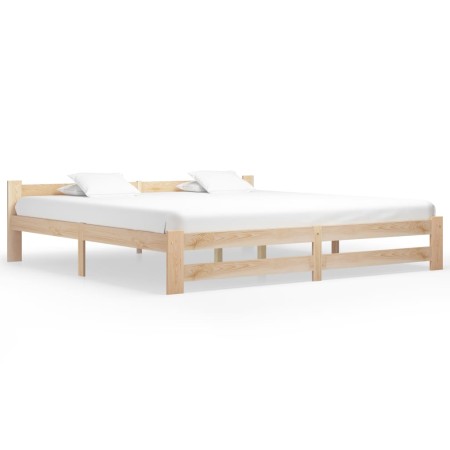 Estructura de cama madera maciza de pino 200x200 cm de vidaXL, Camas y somieres - Ref: Foro24-321997, Precio: 111,26 €, Descu...