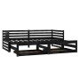 Removable sofa bed solid black pine wood 2x(90x200) cm by vidaXL, Beds and slatted bases - Ref: Foro24-3083713, Price: 245,99...