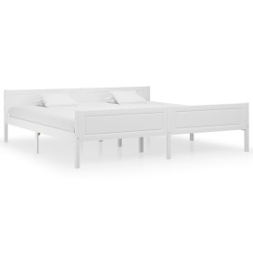 Estructura de cama de madera maciza de pino blanco 200x200 cm de vidaXL, Camas y somieres - Ref: Foro24-322109, Precio: 126,9...