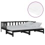 Sofá cama extraíble madera maciza de pino negro 2x(90x200) cm de vidaXL, Camas y somieres - Ref: Foro24-3083668, Precio: 433,...