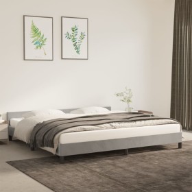 Light gray velvet bed frame with headboard 200x200cm by vidaXL, Beds and slatted bases - Ref: Foro24-347591, Price: 147,99 €,...