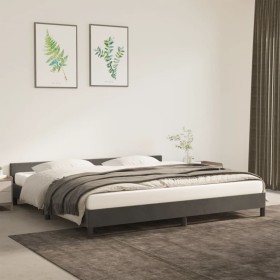 Dark gray velvet bed frame with headboard 200x200 cm by vidaXL, Beds and slatted bases - Ref: Foro24-347592, Price: 123,14 €,...