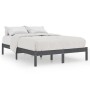 Estructura de cama de madera maciza de pino gris 140x190 cm de vidaXL, Camas y somieres - Ref: Foro24-809999, Precio: 104,85 ...