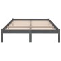 Estructura de cama de madera maciza de pino gris 140x190 cm de vidaXL, Camas y somieres - Ref: Foro24-809999, Precio: 104,85 ...