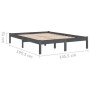 Estructura de cama de madera maciza de pino gris 140x190 cm de vidaXL, Camas y somieres - Ref: Foro24-809999, Precio: 104,85 ...