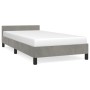 Light gray velvet bed frame with headboard 90x200 cm by vidaXL, Beds and slatted bases - Ref: Foro24-347549, Price: 83,93 €, ...