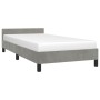 Light gray velvet bed frame with headboard 90x200 cm by vidaXL, Beds and slatted bases - Ref: Foro24-347549, Price: 83,93 €, ...