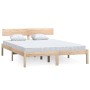 Solid pine wood bed frame 140x190 cm by vidaXL, Beds and slatted bases - Ref: Foro24-810127, Price: 92,32 €, Discount: %