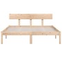 Solid pine wood bed frame 140x190 cm by vidaXL, Beds and slatted bases - Ref: Foro24-810127, Price: 92,32 €, Discount: %