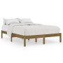 Estructura de cama madera maciza King marrón miel 150x200 cm de vidaXL, Camas y somieres - Ref: Foro24-810025, Precio: 108,75...