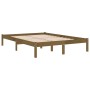 Estructura de cama madera maciza King marrón miel 150x200 cm de vidaXL, Camas y somieres - Ref: Foro24-810025, Precio: 108,75...