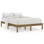 Estructura de cama doble madera maciza marrón miel 120x190 cm de vidaXL, Camas y somieres - Ref: Foro24-809990, Precio: 89,43...