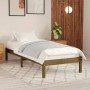 Estructura de cama madera maciza marrón miel 75x190 cm de vidaXL, Camas y somieres - Ref: Foro24-809980, Precio: 65,07 €, Des...