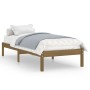 Estructura de cama madera maciza marrón miel 75x190 cm de vidaXL, Camas y somieres - Ref: Foro24-809980, Precio: 65,07 €, Des...