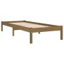 Estructura de cama madera maciza marrón miel 75x190 cm de vidaXL, Camas y somieres - Ref: Foro24-809980, Precio: 65,07 €, Des...