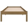 Estructura de cama madera maciza marrón miel 75x190 cm de vidaXL, Camas y somieres - Ref: Foro24-809980, Precio: 65,07 €, Des...