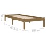 Estructura de cama madera maciza marrón miel 75x190 cm de vidaXL, Camas y somieres - Ref: Foro24-809980, Precio: 65,07 €, Des...