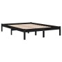 Estructura de cama de madera maciza de pino negra 140x190 cm de vidaXL, Camas y somieres - Ref: Foro24-810001, Precio: 96,55 ...