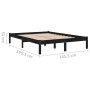 Estructura de cama de madera maciza de pino negra 140x190 cm de vidaXL, Camas y somieres - Ref: Foro24-810001, Precio: 96,55 ...