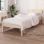 Solid pine wood bed frame 100x200 cm by vidaXL, Beds and slatted bases - Ref: Foro24-810137, Price: 61,95 €, Discount: %