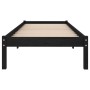 Estructura de cama de madera maciza de pino negra 90x200 cm de vidaXL, Camas y somieres - Ref: Foro24-810006, Precio: 74,91 €...