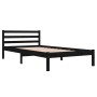 Solid black pine wood bed frame 100x200 cm by vidaXL, Beds and slatted bases - Ref: Foro24-810424, Price: 91,10 €, Discount: %