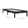 Estructura de cama de madera maciza de pino negra 90x200 cm de vidaXL, Camas y somieres - Ref: Foro24-810006, Precio: 74,91 €...