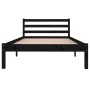 Solid black pine wood bed frame 100x200 cm by vidaXL, Beds and slatted bases - Ref: Foro24-810424, Price: 91,10 €, Discount: %