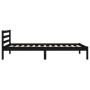 Solid black pine wood bed frame 100x200 cm by vidaXL, Beds and slatted bases - Ref: Foro24-810424, Price: 91,10 €, Discount: %