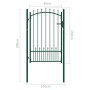 Puerta de valla con picos acero verde 100x150 cm de vidaXL, Puertas de jardín - Ref: Foro24-146395, Precio: 209,99 €, Descuen...