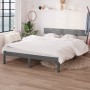 Estructura de cama de madera maciza de pino gris 140x190 cm de vidaXL, Camas y somieres - Ref: Foro24-810129, Precio: 110,33 ...