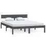 Estructura de cama de madera maciza de pino gris 140x190 cm de vidaXL, Camas y somieres - Ref: Foro24-810129, Precio: 110,33 ...