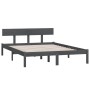 Estructura de cama de madera maciza de pino gris 140x190 cm de vidaXL, Camas y somieres - Ref: Foro24-810129, Precio: 110,33 ...