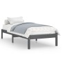 Estructura de cama individual madera maciza gris 90x190 cm de vidaXL, Camas y somieres - Ref: Foro24-809984, Precio: 86,99 €,...