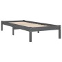 Estructura de cama individual madera maciza gris 90x190 cm de vidaXL, Camas y somieres - Ref: Foro24-809984, Precio: 86,99 €,...