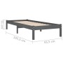 Estructura de cama individual madera maciza gris 90x190 cm de vidaXL, Camas y somieres - Ref: Foro24-809984, Precio: 86,99 €,...