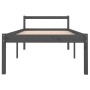 Estructura de cama madera maciza pino individual gris 90x190cm de vidaXL, Camas y somieres - Ref: Foro24-810581, Precio: 76,9...