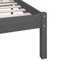 Solid gray pine wood bed frame 100x200 cm by vidaXL, Beds and slatted bases - Ref: Foro24-810139, Price: 82,21 €, Discount: %