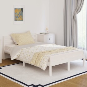 Solid white pine wood bed frame 120x200 cm by vidaXL, Beds and slatted bases - Ref: Foro24-810426, Price: 87,99 €, Discount: %