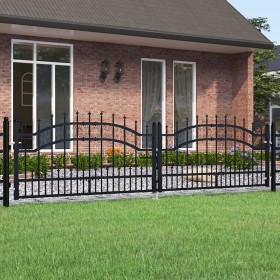 Spear point fence gate black coated steel 305x120cm by vidaXL, garden gates - Ref: Foro24-151094, Price: 335,99 €, Discount: %