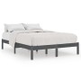 Estructura de cama doble pequeña madera maciza gris 120x190 cm de vidaXL, Camas y somieres - Ref: Foro24-809989, Precio: 96,5...