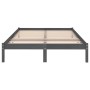 Estructura de cama doble pequeña madera maciza gris 120x190 cm de vidaXL, Camas y somieres - Ref: Foro24-809989, Precio: 96,5...